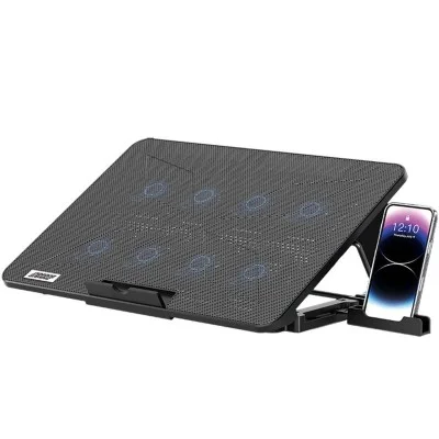 porodo gaming 8-fan ergonomic laptop cooling stand _ Black
